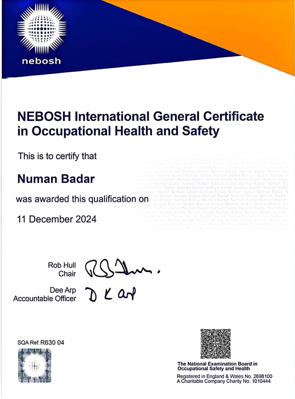 NEBOSH IGC Certificate